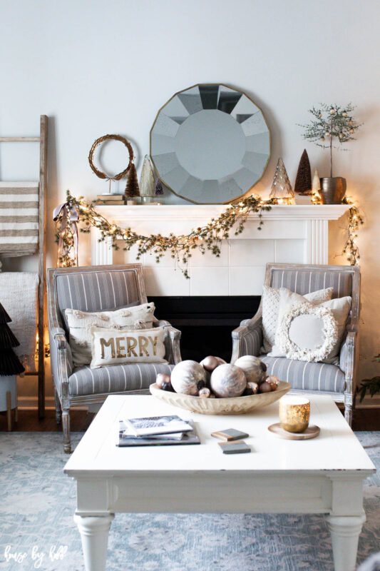 Christmas Mantel Decorating Ideas - Metallic Christmas Decor by House by Hoff