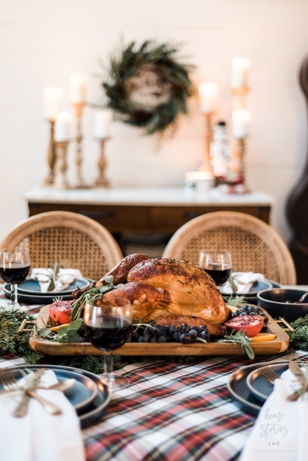 styled turkey dinner on table