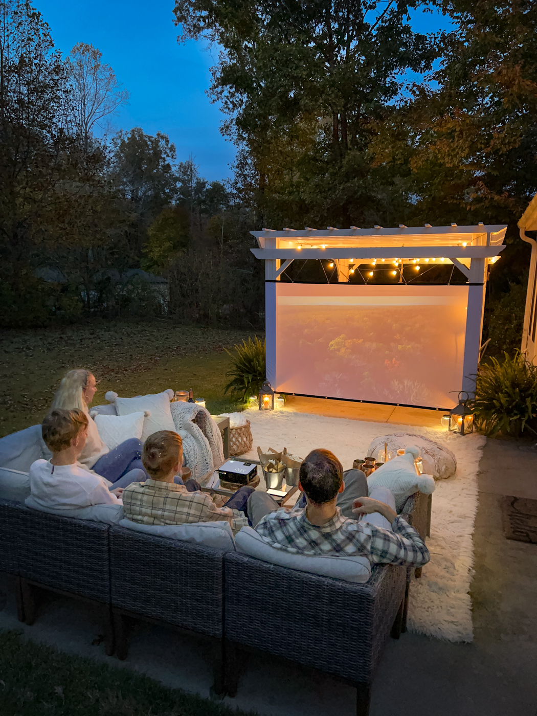 outdoor movie projector screen