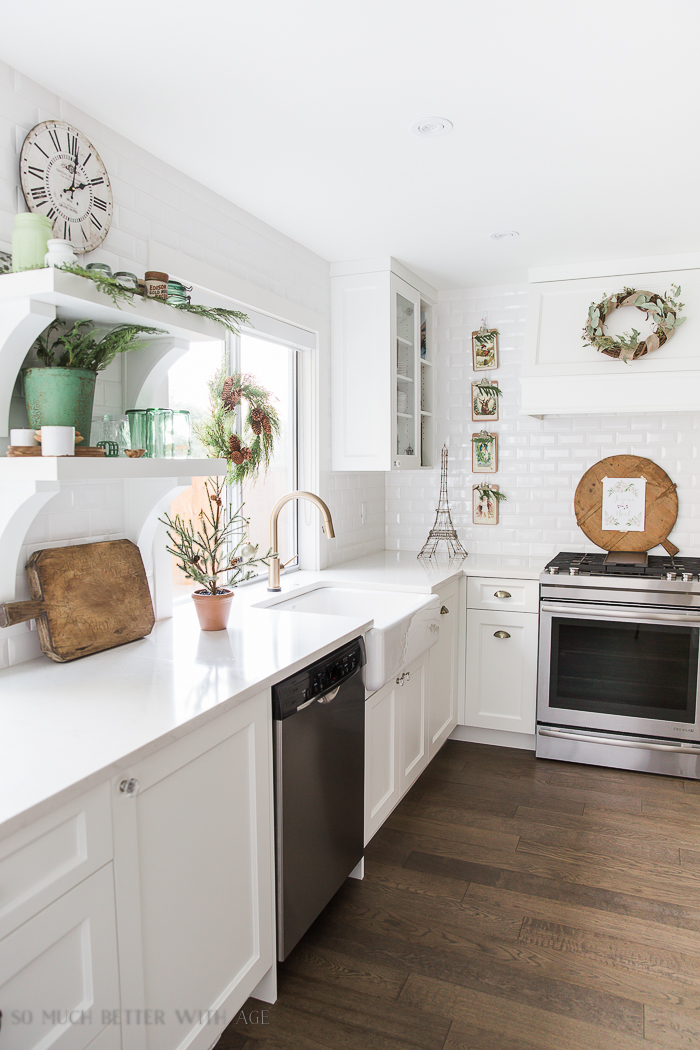 Christmas Decor Ideas - French Village Kitchen Christmas Tour by So Much Better With Age