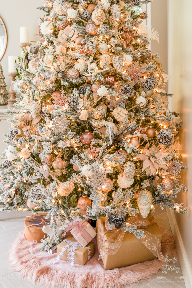 Christmas Gift Wrapping IDeas - Blush Christmas Tree by Home Stories A to Z