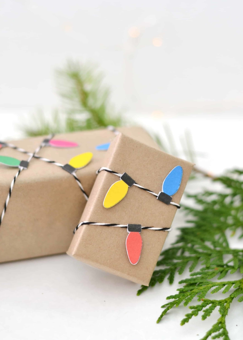 Christmas Gift Wrapping Ideas - Christmas Light Ribbon by Boxwood Avenue