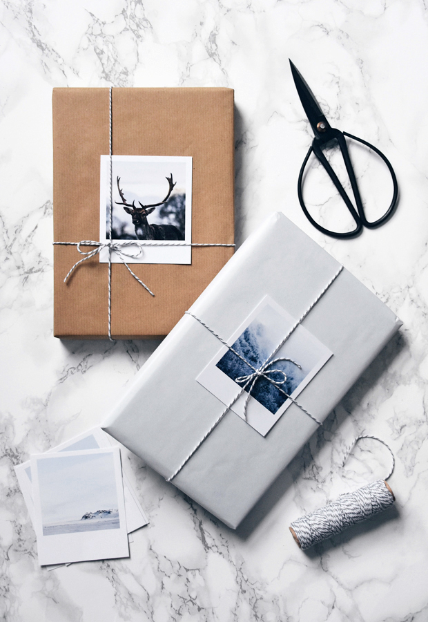 Christmas Gift Wrapping Ideas - Christmas Wrapping with Photos by These Four Walls