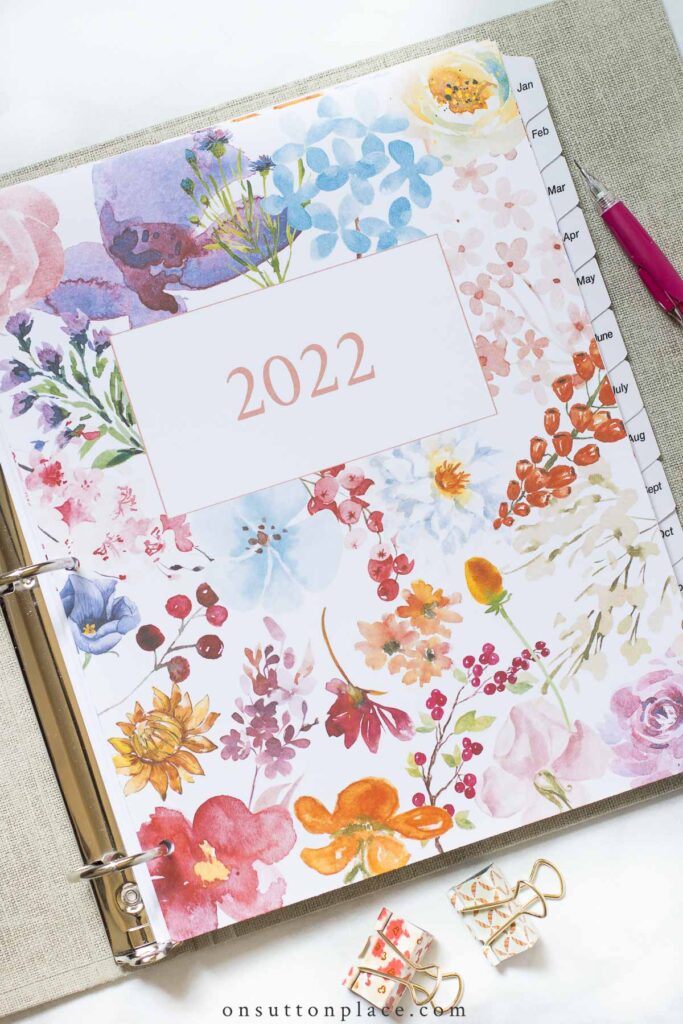 New Year's Eve Ideas - Gorgeous Floral 2022 Calendar by On Sutton Place