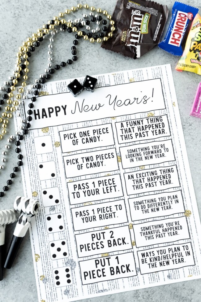 New Year's Eve Ideas - New Year's Eve Dice Game by Play Party Plan
