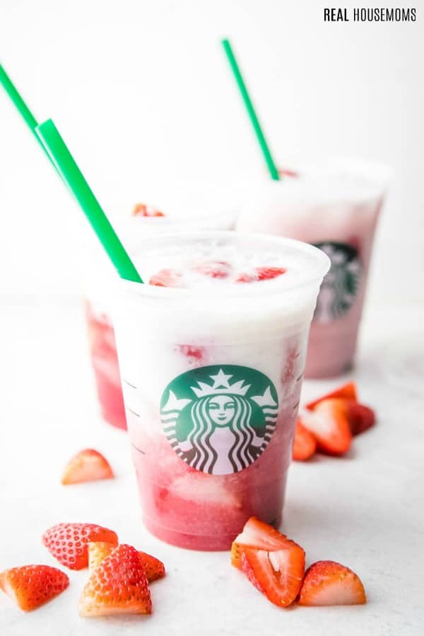 Valentine Drink Recipe - Copycat Starbucks Pink Drink by Real Housemoms