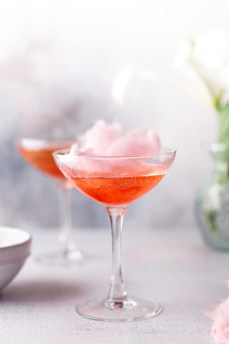 Valentine Drink Recipe - Cotton Candy Champagne by Amanda's Cookin'