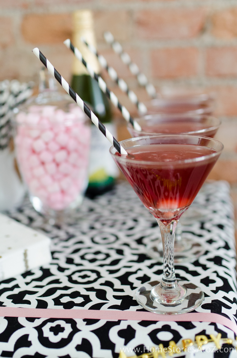 Valentine Drink Recipes - Cranpeppermintini by Home Stories A to Z