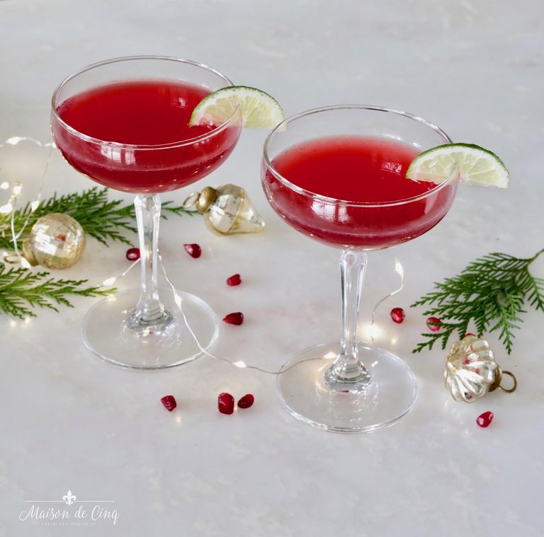 Valentine Drink Recipes - Pomegranate Cosmopolitan by Maison de Cinq