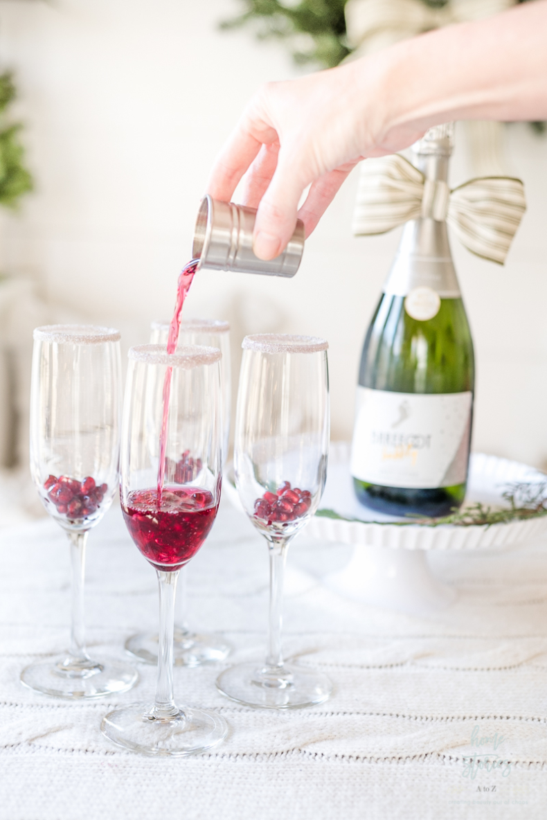 Valentine Drink Recipes - Pomegrante Champagne by Home Stories A to Z