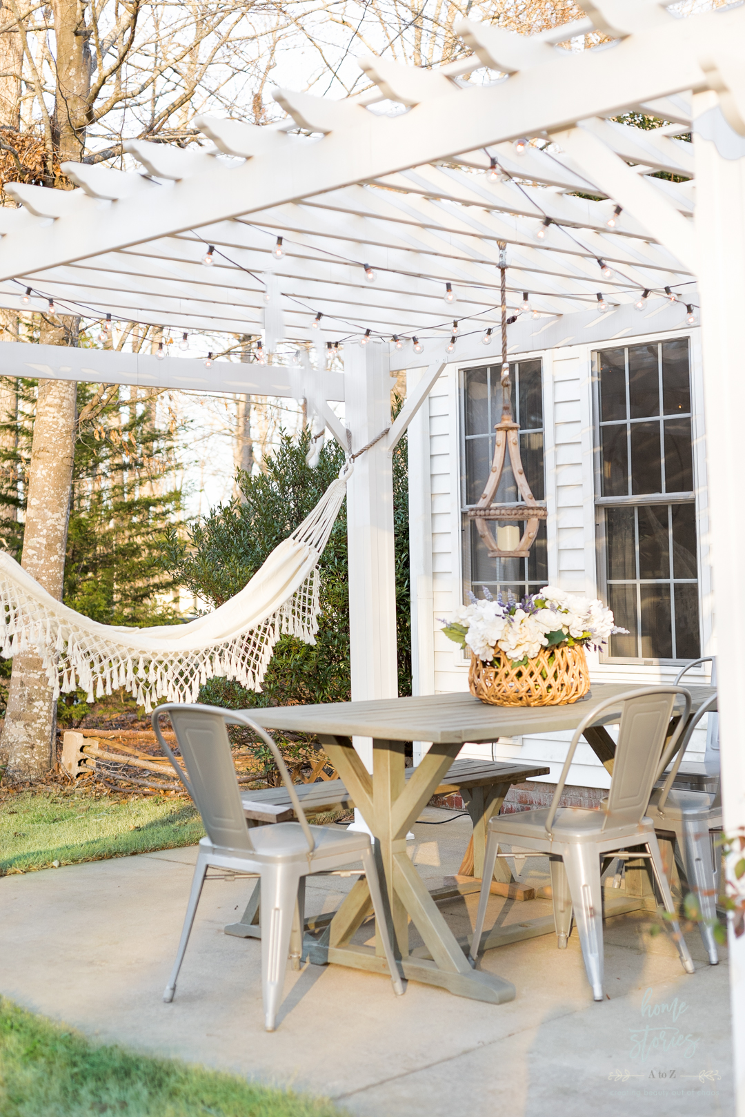 outdoor dining table lace hammock