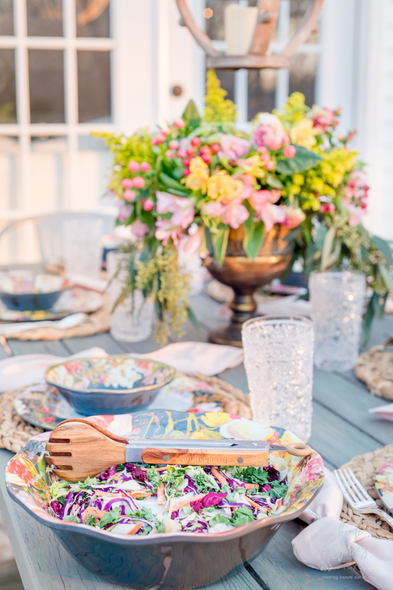 Spring Floral Outdoor Table Setting