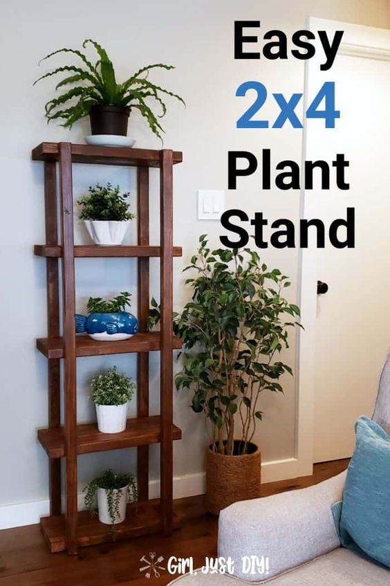 2x4 Building Projects - 2x4 Plant Stand by Girl, Just DIY