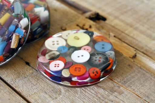 DIY Resin Crafts - Button Art Resin Coaster by Lil Blue Boo
