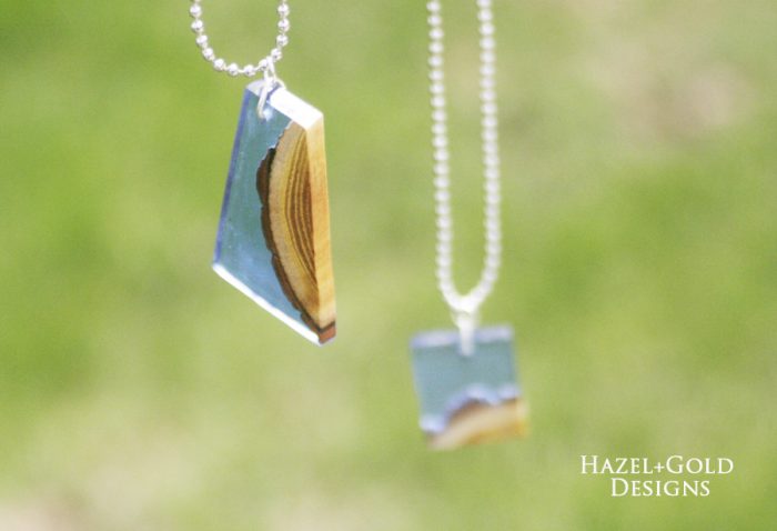 DIY Resin Crafts - DIY Wood Resin Pendant by Hazel and Gold Designs