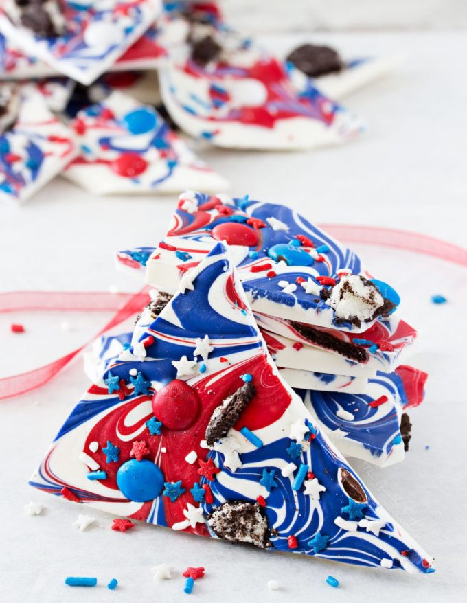 Patriotic Desserts - 4th of July Patriotic Bark by The Chunky Chef