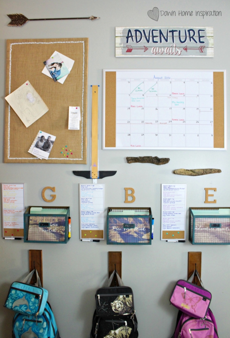 Back to School Organization - Family Command Center Organization Idea by Down Home Inspiration