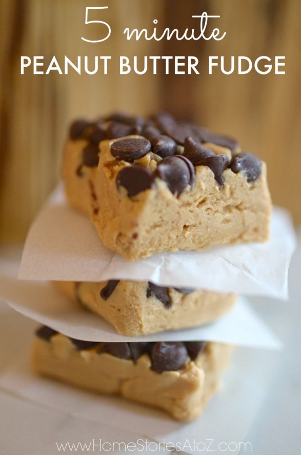 5 Minute Peanut butter Fudge by Home Stories A to Z 