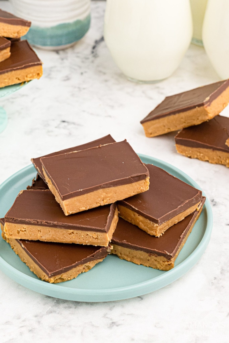 Peanut butter Chocolate Bars by Amanda's Cookin