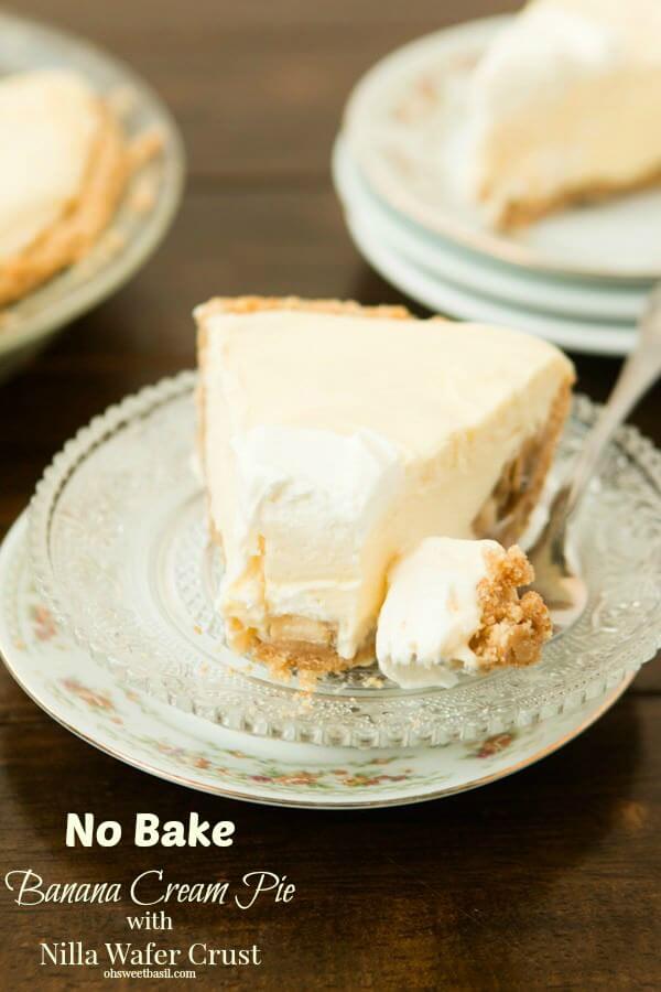 No-Bake Banana Cream Pie by Oh Sweet Basil