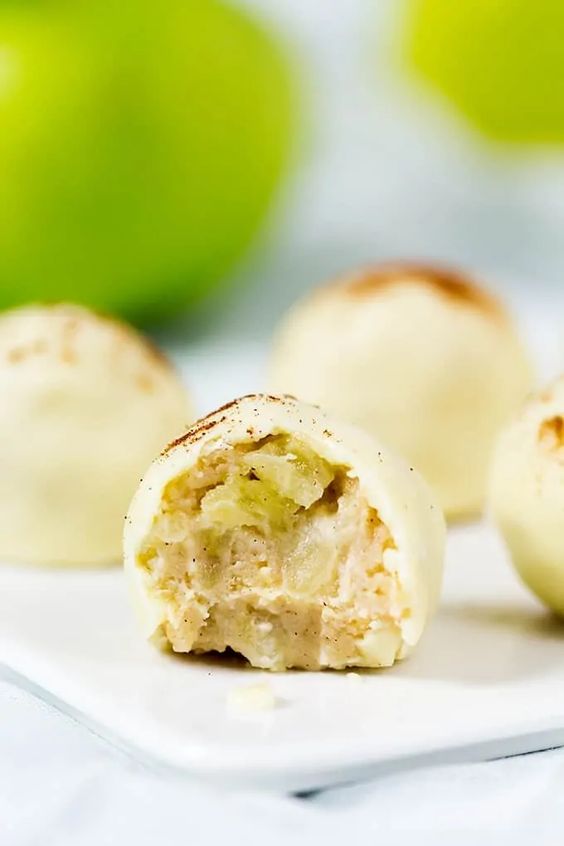 No Bake Summer Recipes - Apple Pie Truffles by Kitchen Sanctuary