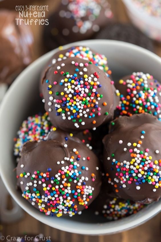 No Bake Summer Recipes - Nutella Truffles by Crazy for Crust