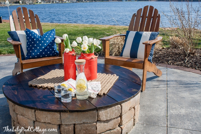 DIY Fire Pit Table by The Lily Pad Cottage
