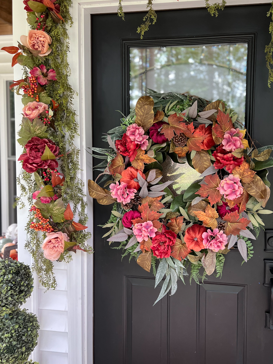 fall wreath and garland