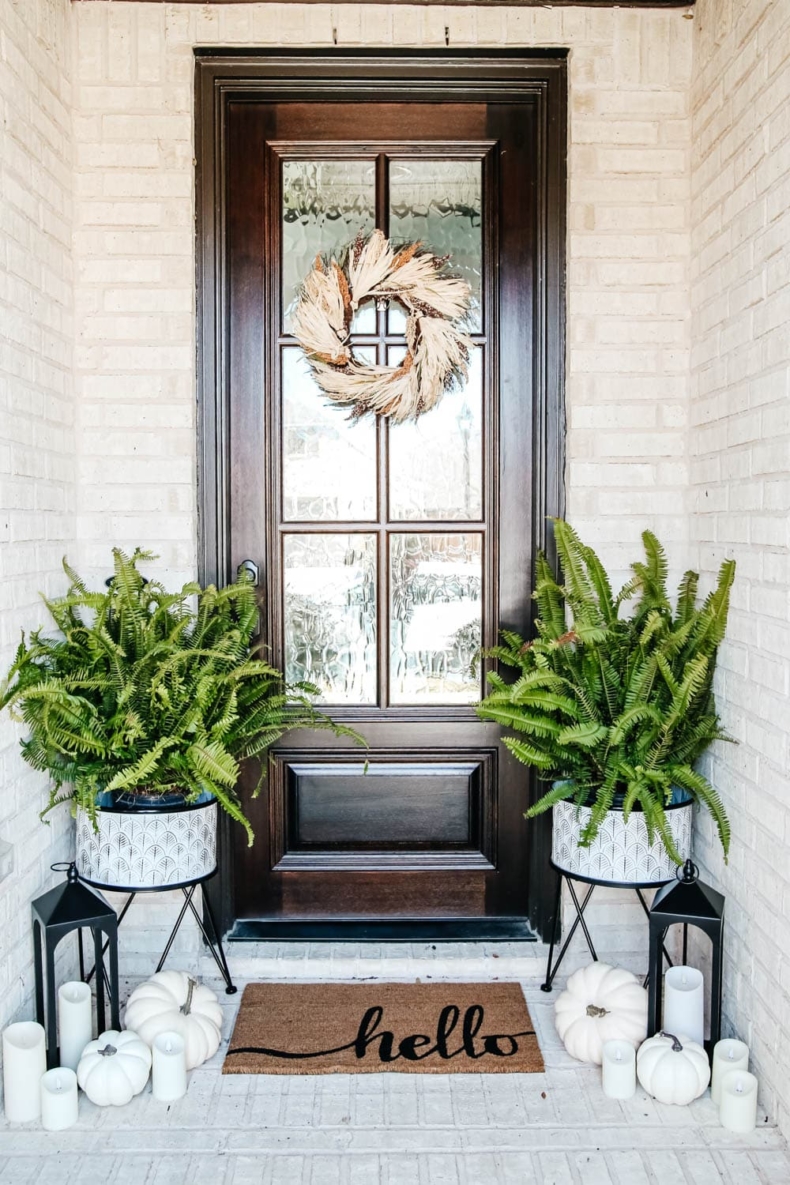 Fall Porch Ideas - Small Porch Entryway by A Blissful Nest