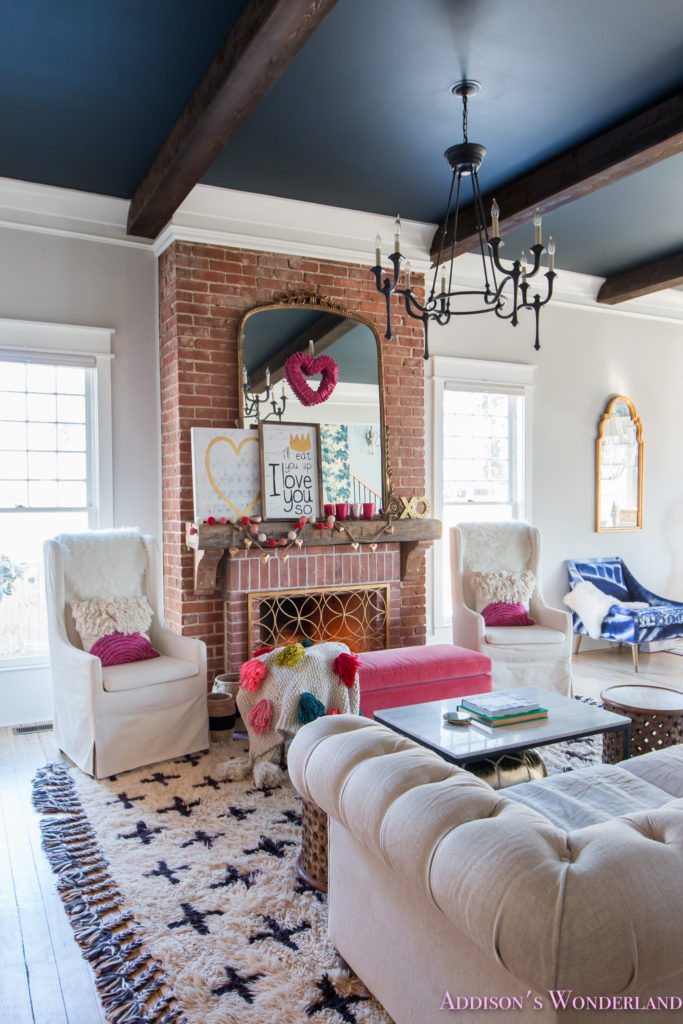 Valentine Living Room Decor Ideas - Whimsical Mantel by Addison's Wonderland
