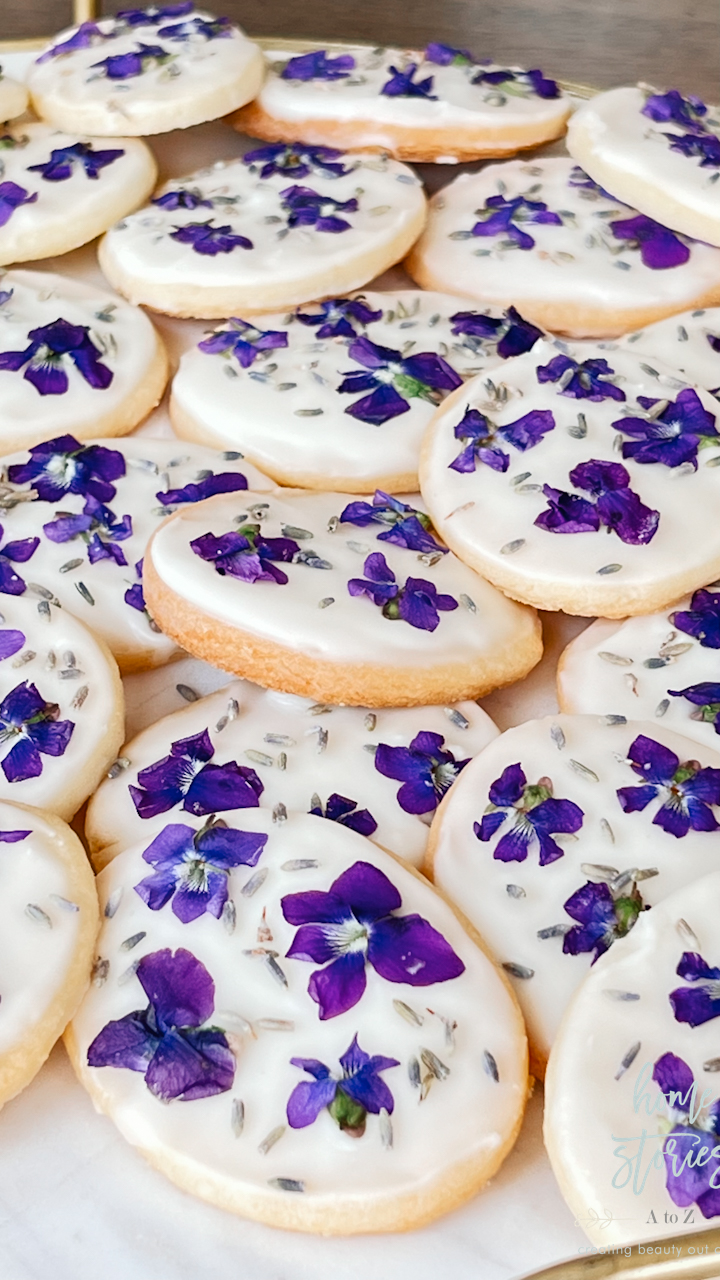 cut out easter sugar cookies with wild violets