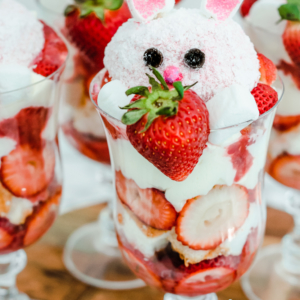 Bunny Strawberry Parfait Easter Dessert Recipe