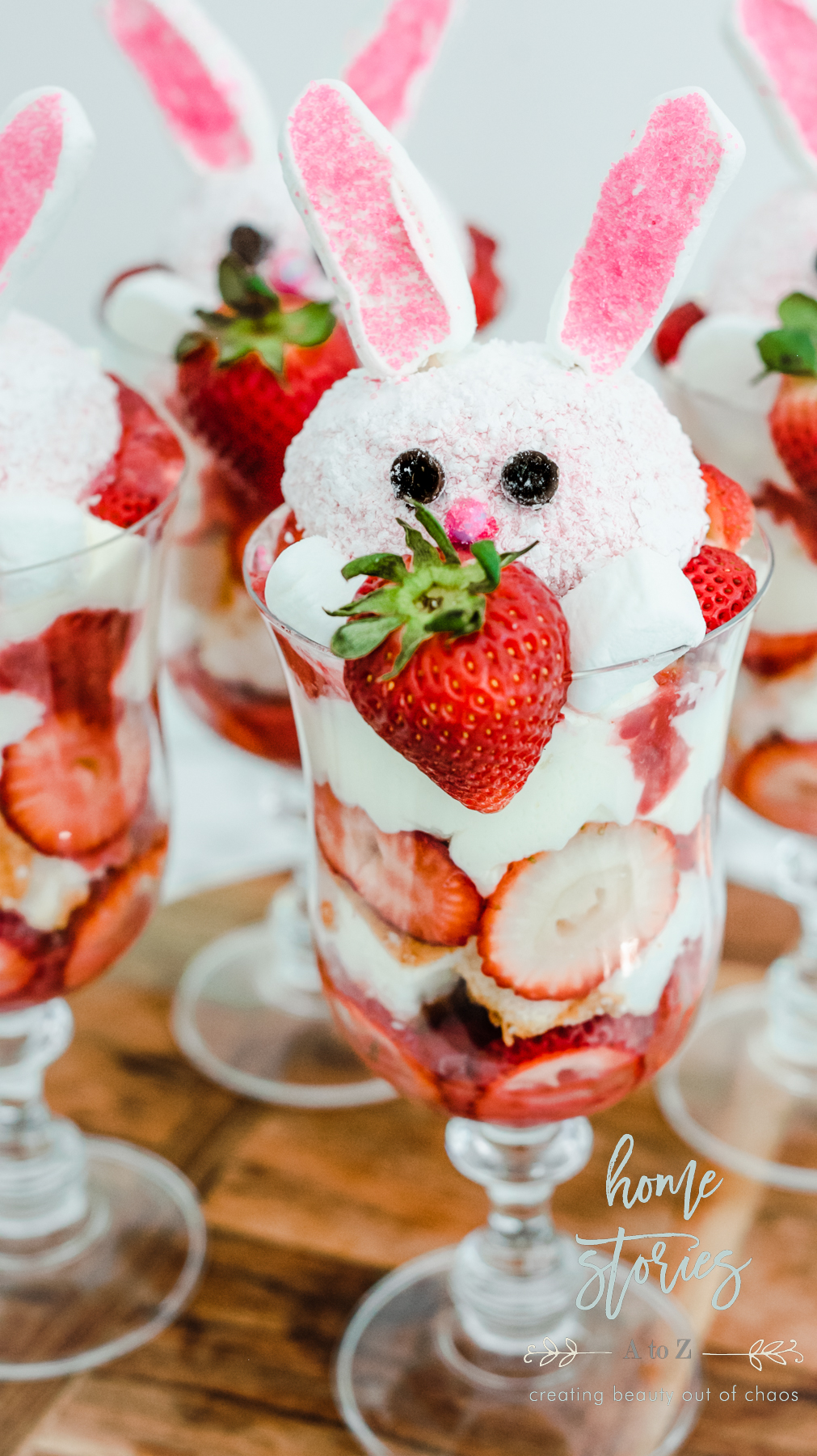 Bunny Strawberry Parfait Easter Dessert Recipe