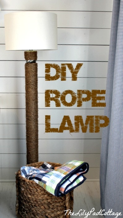 DIY Rope Art - DIY Rope Lamp by The Lilypad Cottage
