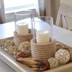 DIY Rope Art - DIY Rope Wrapped Candle Holders by Four Generations One Roof