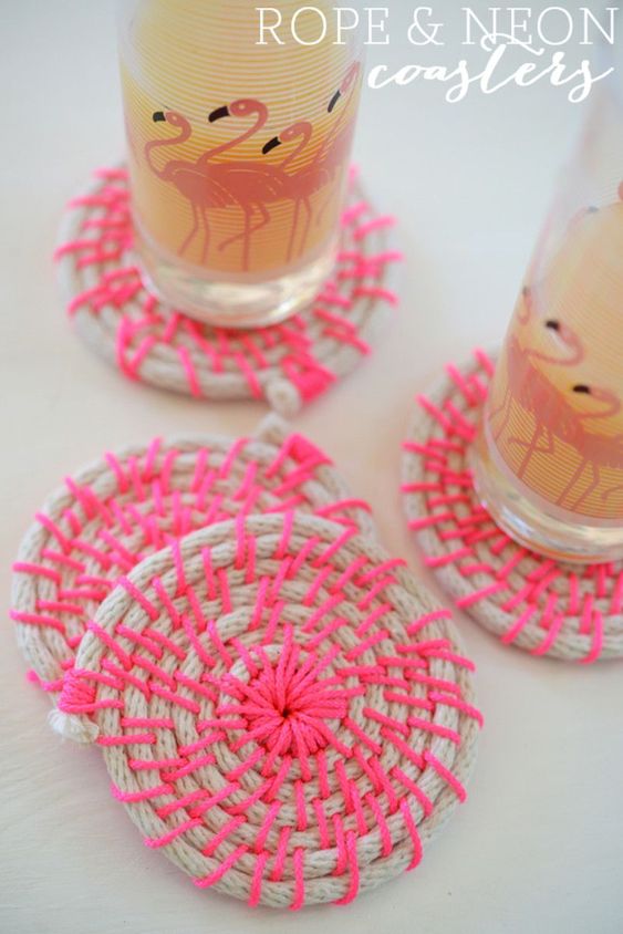 DiY Rope Art - Rope Coasters by Cupcakes and Cashmere