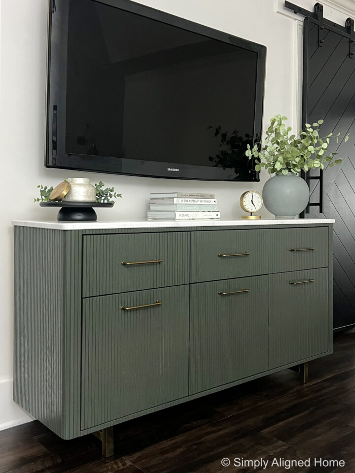 DIY Pole Wrap Ideas - Fluted Sideboard Upgrade by Simply Aligned Home