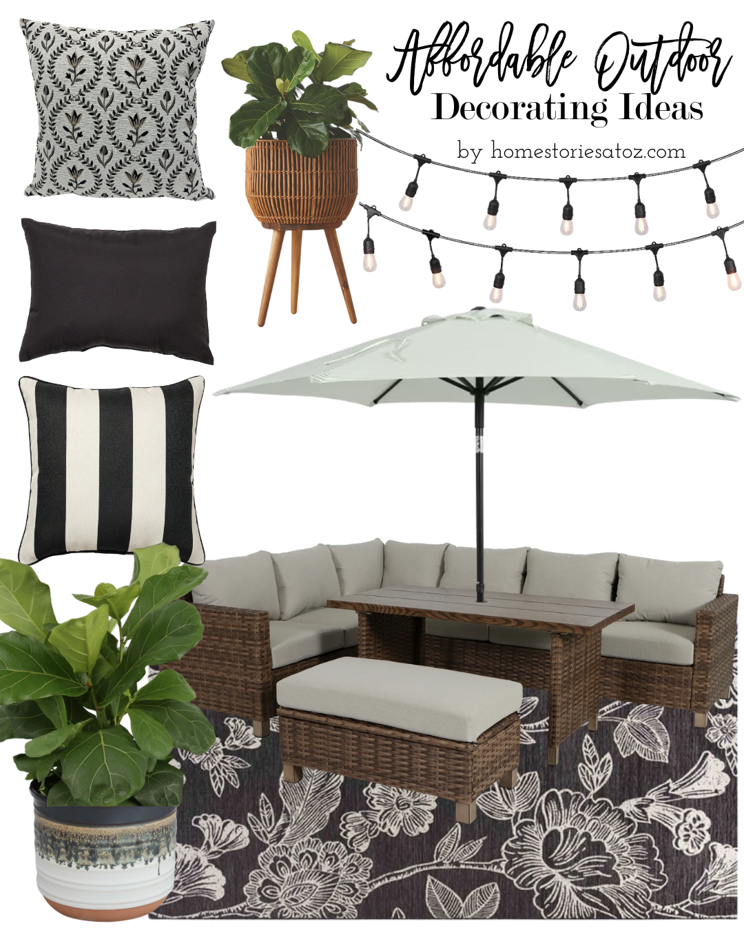 Black and Neutral Outdoor Patio Furniture