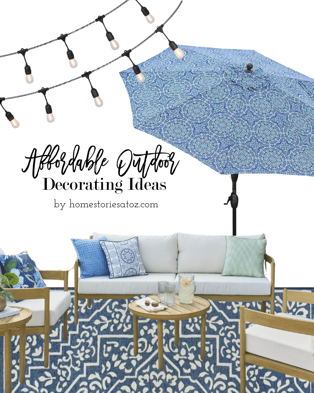 Blue and Tan Affordable Outdoor Furniture